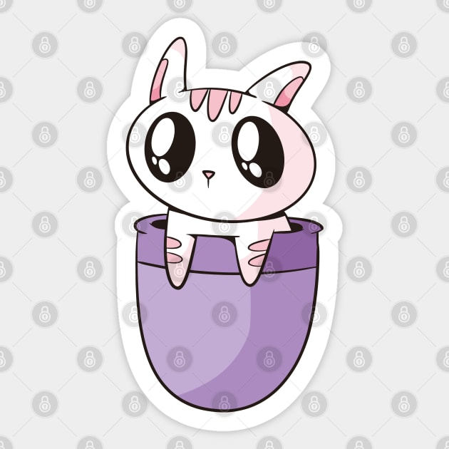 Cute Cat in Pocket Sticker by LR_Collections